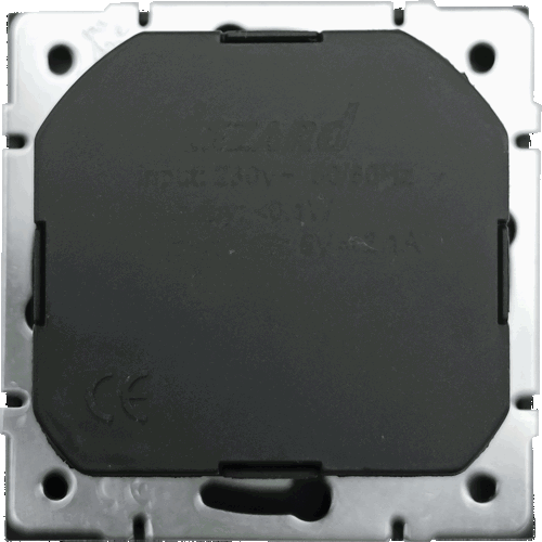 Розетка USB встраиваемая Lezard Zima с заземлением цвет черный бархат - фото 4